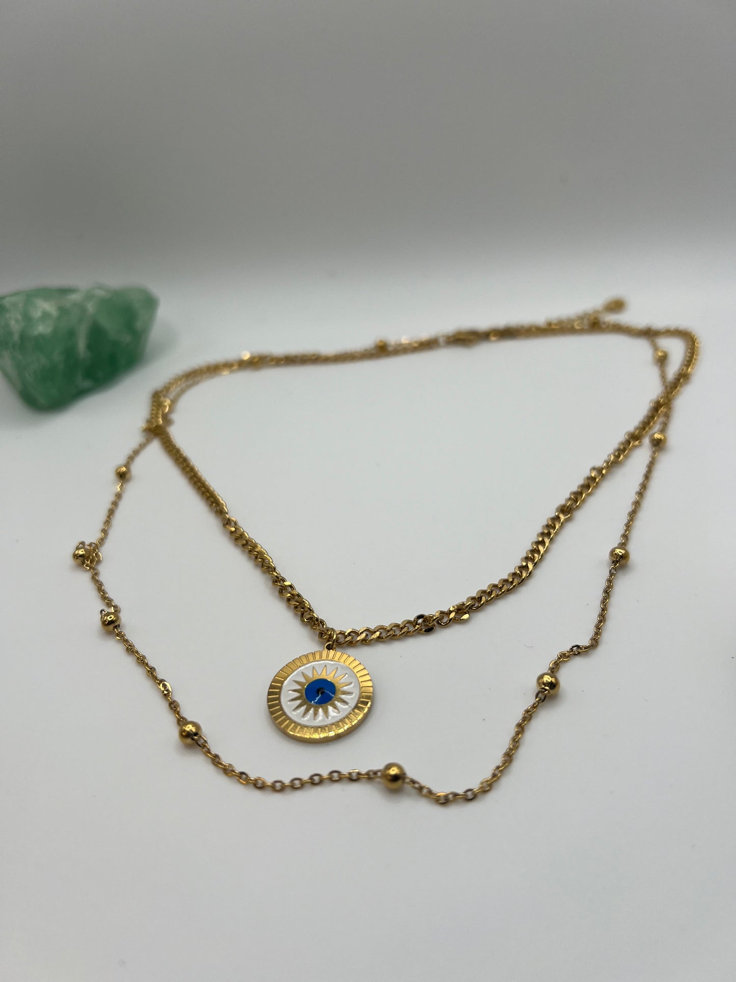 Stainless Steel Devil Eye 18k Gold Necklace