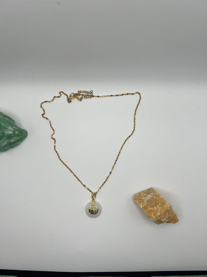 Stainless Steel Jade Fortune Necklace